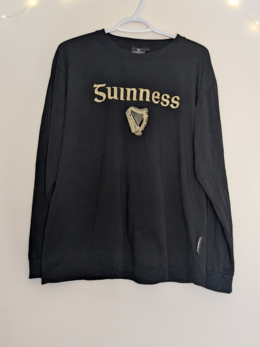 Guinness Official Merchandise Long Sleeve Graphic Tee Black Size L